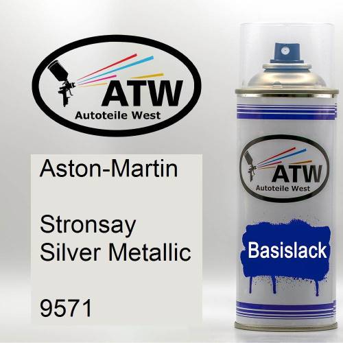 Aston-Martin, Stronsay Silver Metallic, 9571: 400ml Sprühdose, von ATW Autoteile West.